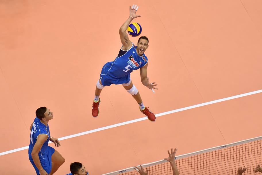 Campionato del mondo di pallavolo a Hiroshima. Italia contro Giappone. Osmany Juantorena in una azione di gioco. (Getty Images)